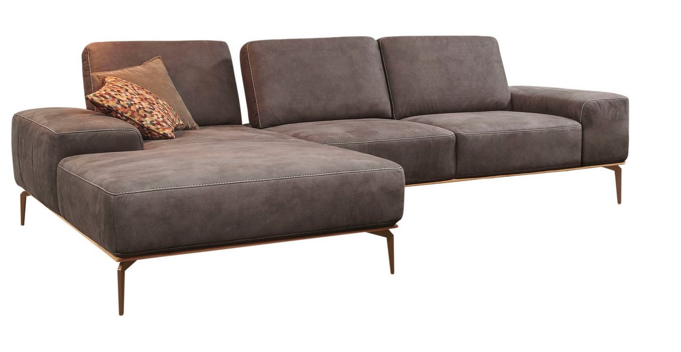 W.SCHILLIG Ecksofa run, mit Holzsockel, Füße in Bronze pulverbeschichtet, Breite 319 cm von W.SCHILLIG