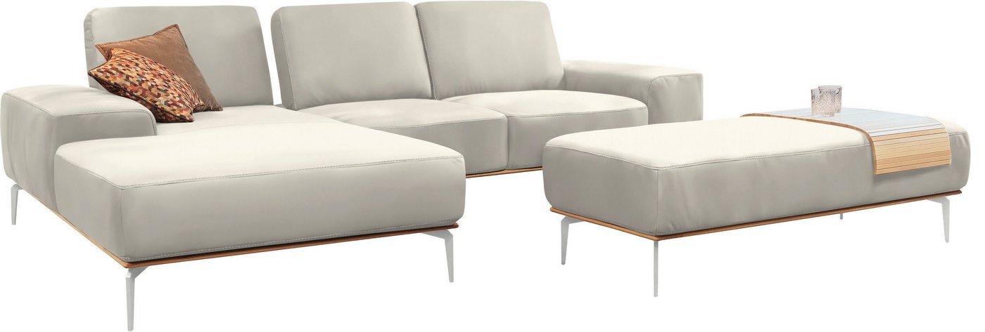 W.SCHILLIG Ecksofa run, mit elegantem Holzsockel, Füße in Chrom glänzend, Breite 279 cm von W.SCHILLIG