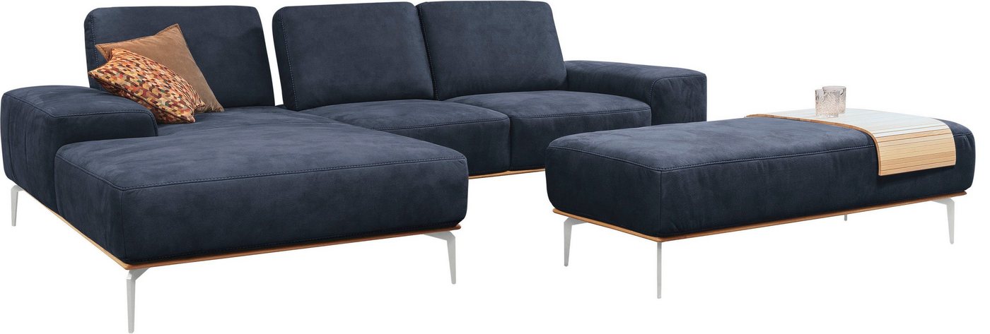 W.SCHILLIG Ecksofa run, mit elegantem Holzsockel, Füße in Chrom glänzend, Breite 279 cm von W.SCHILLIG