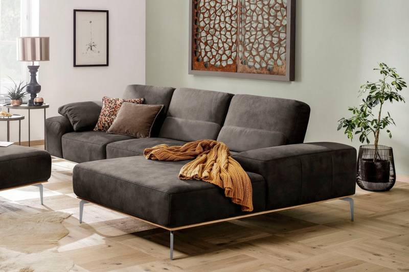 W.SCHILLIG Ecksofa run, mit elegantem Holzsockel, Füße in Chrom glänzend, Breite 299 cm von W.SCHILLIG