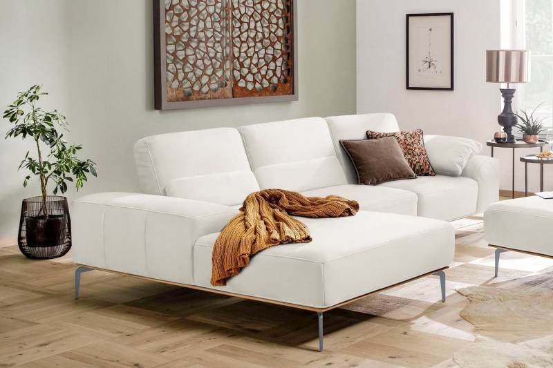 W.SCHILLIG Ecksofa run, mit elegantem Holzsockel, Füße in Silber matt, Breite 319 cm von W.SCHILLIG