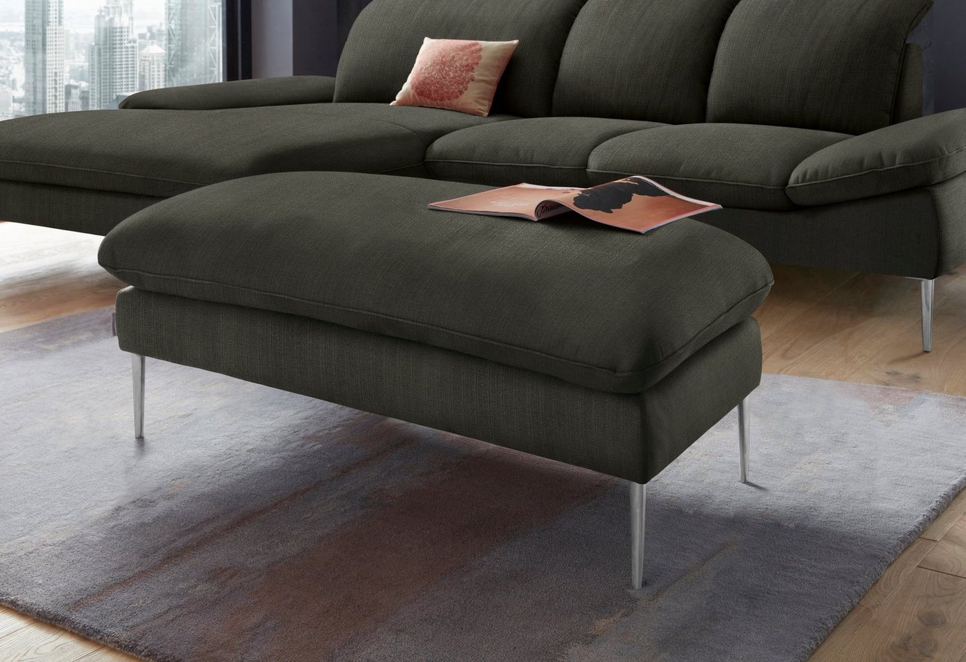 W.SCHILLIG Hocker enjoy&MORE, Füße Chrom glänzend, Breite 106 cm W.SCHILLIG Hocker enjoy&MORE, Füße Chrom glänzend, Breite 106 cm von W.SCHILLIG