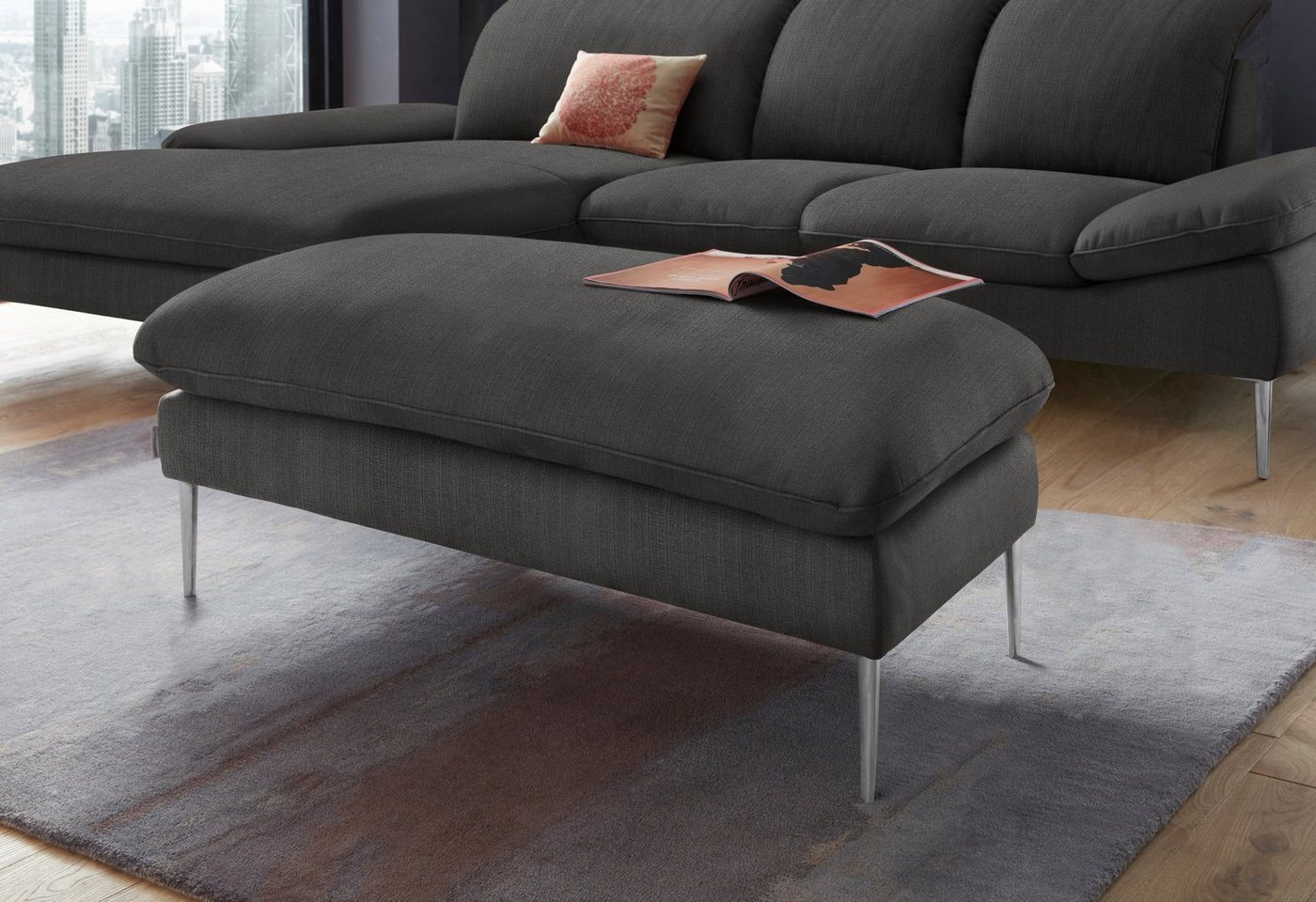 W.SCHILLIG Hocker enjoy&MORE, Füße Chrom glänzend, Breite 106 cm W.SCHILLIG Hocker enjoy&MORE, Füße Chrom glänzend, Breite 106 cm von W.SCHILLIG