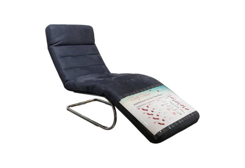 W.SCHILLIG Loungesessel Liege Wang 3 Textilbezug Dunkelblau Freischwingergestell Metall von W.SCHILLIG