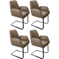 W.SCHILLIG Freischwinger "ole", (Set), 4 St., Longlife Xtra-Leder Z59, 2er- oder 4er-Set, Gestell in Schwarz pulverbeschichtet von W.Schillig