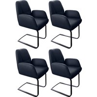 W.SCHILLIG Freischwinger "ole", (Set), 4 St., Longlife Xtra-Leder Z59, 2er- oder 4er-Set, Gestell in Schwarz pulverbeschichtet von W.Schillig