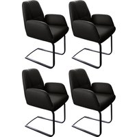 W.SCHILLIG Freischwinger "ole", (Set), 4 St., Longlife Xtra-Leder Z59, 2er- oder 4er-Set, Gestell in Schwarz pulverbeschichtet von W.Schillig