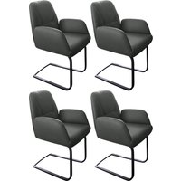W.SCHILLIG Freischwinger "ole", (Set), 4 St., Longlife Xtra-Leder Z69, 2er- oder 4er-Set, Gestell in Schwarz pulverbeschichtet von W.Schillig