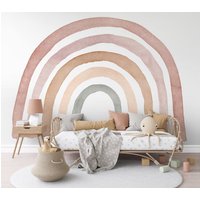 Aufkleber Regenbogen Süß Neutral Boho - Kinderzimmer Peel & Stick Wandtattoo Ohne Hintergrund von W0nderw4llsBoutique