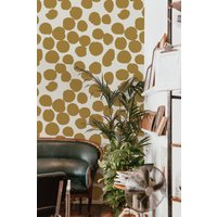 Gold Punkte | Abnehmbare Tapete Schälen Und Aufkleben Wanddekoration Wohndekor von W0nderw4llsBoutique