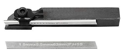 WABECO Mini Abstechstahl Halter 8x8 mit 2 Abstechmesser HSS Abstechhalter Drehmeißel von WABECO