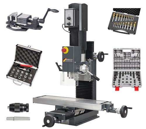 WABECO Fräsmaschine F1420 LF HS MK2 mit Werkzeug Set 2,5 kW Arbeitstisch 700x180 mm Made in Germany von WABECO