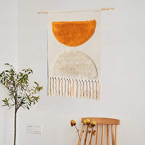 ZNKZJ Aztekische Makramee Wandbehang Wandteppich Boho Chic,Handgemachte Quaste Wandteppiche Art Decor Tapisserie,Baumwolle Leinen gewebt Banner Home Apartment Dekoration,50x70cm,B-19.7 x 27.6 in von WABMJGW