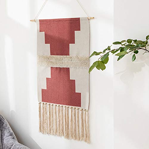 ZNKZJ Aztekische Makramee Wandbehang Wandteppich Boho Chic,Handgemachte Quaste Wandteppiche Art Decor Tapisserie,Baumwolle Leinen gewebt Banner Home Apartment Dekoration,50x70cm,E-19.7 x 27.6 in von WABMJGW