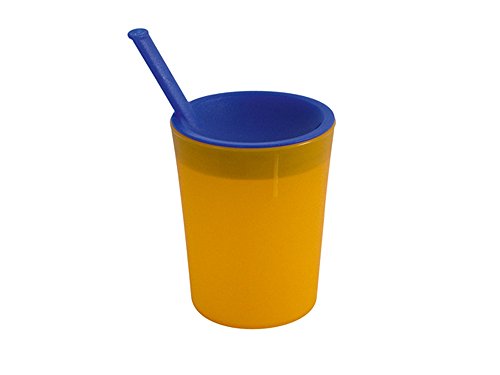 WACA 2541 Trinkhilfe Kunststoffbecher 200 ml Dm 74 mm, Farbe:orange/blau von WACA