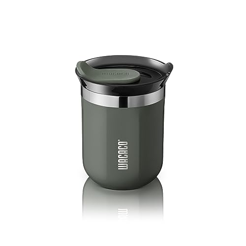 WACACO Octaroma Classico Vakuumisolierte Kaffeebecher, Doppelwandiger Edelstahl-Reisebecher mit Trinkdeckel, 6 fl oz (180ml), Grau von WACACO