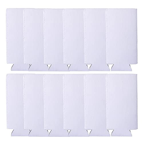 Schlanke Dosenhüllen, 12 Stück Sublimationsrohlinge Neopren Bierhüllen Dosenkühler Abdeckungen Faltbare Isolatoren Bierhalter Passend für 340 ml Slim Drink Bier Cans DIY Projekte Urlaub Events von WACAR