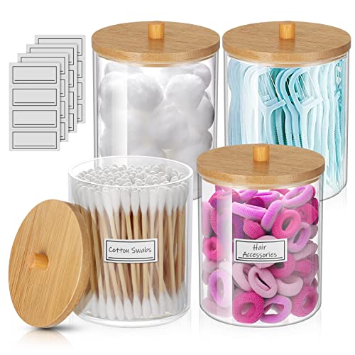 WACAR 4 Stück Wattepadspender Wattestäbchen Behälter, Acryl Wattepads Aufbewahrung, Qtip Spender Halter Badezimmer Organizer für Zahnseide WACAR 4 Stück Wattepadspender Wattestäbchen Behälter, Acryl Wattepads Aufbewahrung, Qtip Spender Halter Badezimmer Organizer für Zahnseide von WACAR