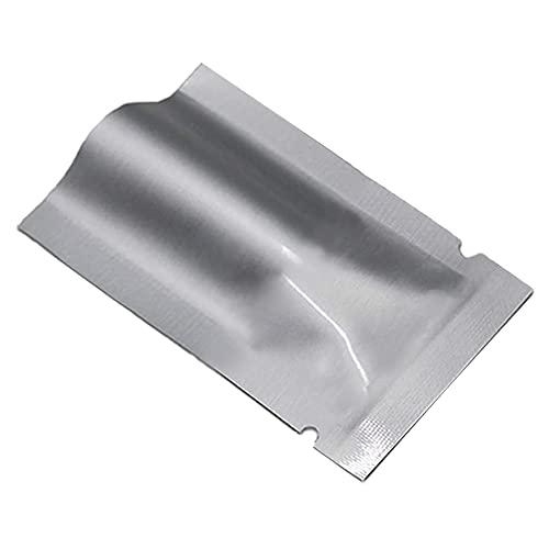 WACCOMT Pack 100 Stück Silberne Mylar Beutel Reine Aluminiumfolie Flache Lebensmittel Lagerung Tasche Oben Offen Hitze Abdichtung Vakuumbeutel für Kaffeebohnen mit Tear Notch 7x10cm(2.76x3.94 inch) von WACCOMT Pack