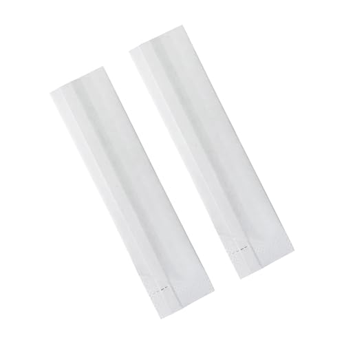 WACCOMT Pack 100 Stück Kraftpapier Heißsiegelfähige Mylarfolie Vakuumbeutel Aluminiumfolie Flache Taschen mit Einreißkerbe für Lebensmittel Probenverpackung (Weiß, 3x12cm (1.2x4.7 inch)) von WACCOMT Pack
