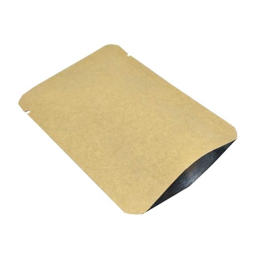 WACCOMT Pack 100 Stück Kraftpapier Vakuumverschließbare Beutel Mylar Folie Heißsiegelbeutel für Lebensmittelaufbewahrung mit Aufreißkerben (100, 18x26cm (7.1x10.2 inch)) von WACCOMT Pack