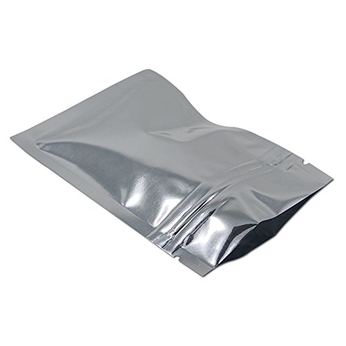 WACCOMT Pack 100 Stück Mylar Flache Beutel Aluminiumfolie Heißsiegelbare Lebensmittel Kaffee Probe Lagerung Tasche mit Reißkerbe (Silber, 7.5x10cm (2.9x3.9 inch)) von WACCOMT Pack