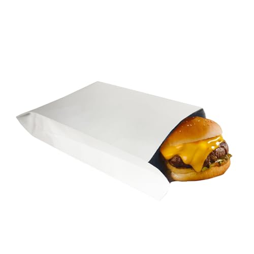 WACCOMT Pack 20 Stück Öl Proof Kraftpapier Aluminiumfolie Taschen Öffene Top Mylar Wärmeversiegelbare Beutel für Lebensmittellagerung Backen Verpackung (Weiß, 19x30x5cm (7.5x11.8x2 inch)) von WACCOMT Pack