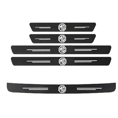 WACDXST 5 Stück Auto Einstiegsleisten Schutzfolie, für MG 4 EH32 / MG 4 XPower 2022-2025 Lackschutz Kohlefaser Aufkleber Kantenschutz Styling Tuning Zubehör von WACDXST
