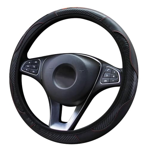 WACDXST Auto Lenkradabdeckung, für Honda HRV 2022-2023 Kohlefaser Leder Anti Rutsch langlebiger Atmungsaktiver Schutzhülle Innenraum Zubehör,C von WACDXST