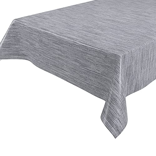 BEAUTEX Wachstuch Tischdecke Meterware abwischbar, Reliefdruck Georginias Grau, Größe wählbar (800x140 cm) von BEAUTEX