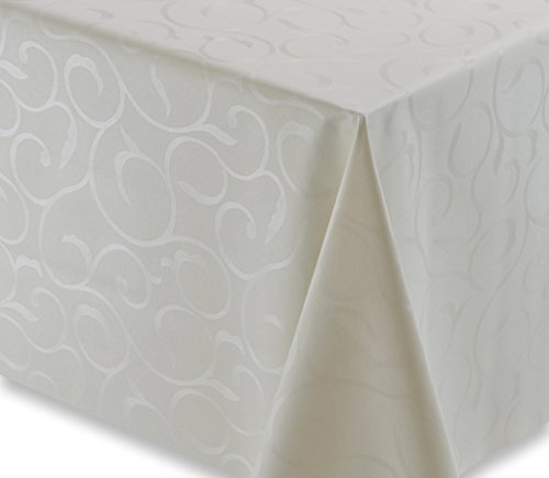 WACHSTUCH Tischdecken Gartentischdecke, Meterware abwischbar, geprägt Renk Blum Creme, Größe wählbar (100 x 140 cm) von WACHSTUCH Tischdecken