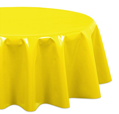 Wachstuchtischdecke OVAL RUND ECKIG Farbe u. Größe wählbar, Tischdecke Wachstuch abwischbar, Uni Einfarbig (Eckig 140x120 cm, Gelb) von WACHSTUCH Tischdecken