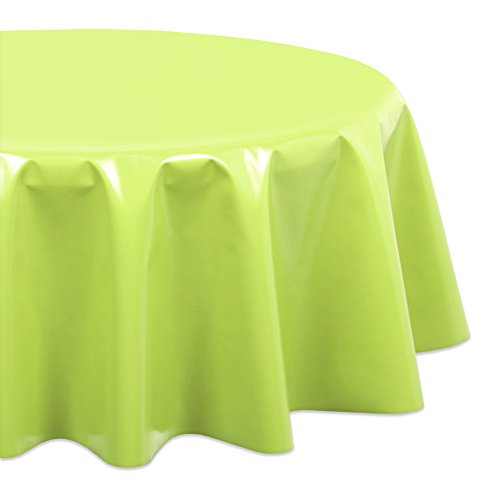 Wachstuchtischdecke OVAL RUND ECKIG Farbe u. Größe wählbar, Tischdecke Wachstuch abwischbar, Uni Einfarbig (Rund 100 cm, Hellgrün) von WACHSTUCH Tischdecken