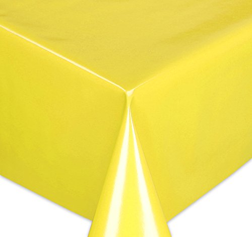 Wachstuchtischdecke Tischdecke Wachstuch abwischbar, Glatte Oberfläche Uni Motiv Gelb, Farbe + Größe wählbar 240x140 cm von Wachstuch Tischdecken