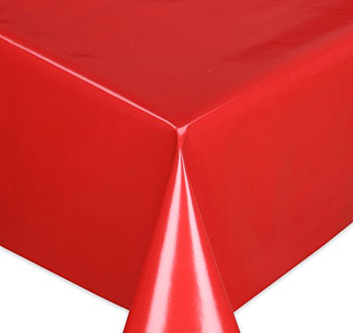 Wachstuchtischdecke Tischdecke Wachstuch abwischbar, Glatte Oberfläche Uni Motiv Rot, Farbe + Größe wählbar 240x140 cm von Wachstuch Tischdecken