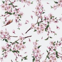 Wachstuch Tischdecke Kirschblüte Meise Frühling Sommer B3888-01 Größe Frei Wählbar in Eckig Rund Oval von WACHSTUCH24
