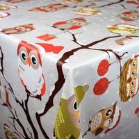 Wachstuch Tischdecke Weihnachten Eule 434.0 Größe Frei Wählbar in Eckig Rund Oval von WACHSTUCH24