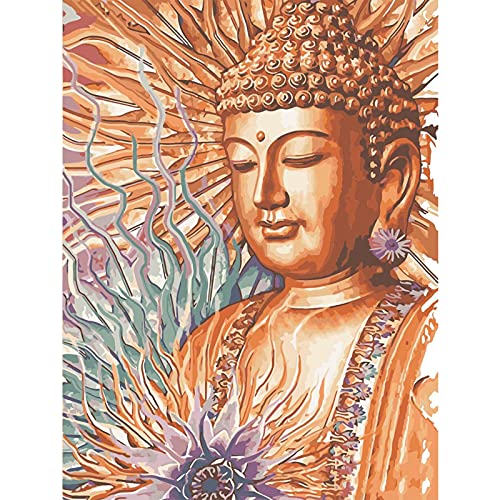 WACYDSD Malen Nach Zahlen Golden Buddha DIY Einzigartiges Geschenk Handgemaltes Ölgemälde Für Hauptwanddekor-Kunstwerke Rahmenlos von WACYDSD