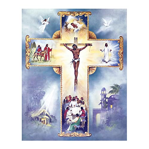 WACYDSD Malen Nach Zahlen Jesus Kreuz DIY Einzigartiges Geschenk Handgemaltes Ölgemälde Für Hauptwanddekor Kunstwerke Frameless von WACYDSD