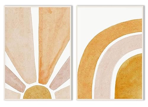 WADBTP Abstraktes Poster Der Modernen Kunst, Böhmische Minimalistische Leinwand Malerei, Home Hintergrund Wanddekoration Wandbild, Rahmenlos (Stil 1,40X60CM*2) von WADBTP