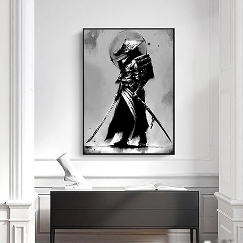 WADBTP Japanische Samurai Leinwand Dekoration Plakat, Schlafzimmer, Wohnzimmer, Heimhintergrund Wanddekoration Malerei, künstlerisches Druckplakat, Rahmenlos (Stil 13,40X60CM*1) von WADBTP