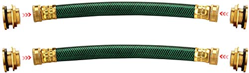 2 Sätze Regentonnen Verbindungsset, 19 mm 3/4" | Schlauch: 25 cm - Regentonnenverbindung von WADEO