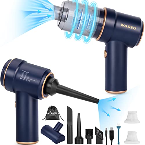WADEO 3 IN 1 Multifunktionsstaubsauger 9000PA, Handstaubsauger mit LED-Licht kabellos, Tragbarer Autostaubsauger Mini-Staubsauger und Luftgebläse, Nass und Trocken, für Auto/Haustier/Haus von WADEO