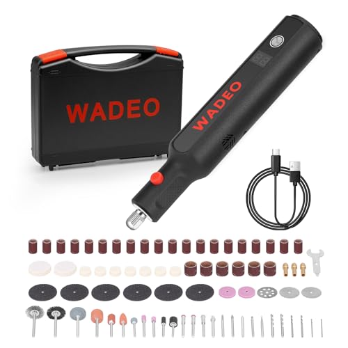 WADEO Multifunktionswerkzeug 8V 100W, 157 Zubehörteilen, Variable Drehzahl 6.000–30.000 U/min, Mini Rotationswerkzeug mit LED-Licht für Gravieren, Polieren, Schleifen, Bohren und andere DIY-Arbeit von WADEO