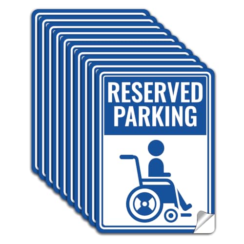 WADORN 10 Bogen Schild „Reservierter Parkplatz“ Behindertenparkplatzschild Mit Rollstuhlbildschild 13x18cm PVC Selbstklebende Pasters Schildaufkleber Zur Warnung WADORN 10 Bogen Schild „Reservierter Parkplatz“ Behindertenparkplatzschild Mit Rollstuhlbildschild 13x18cm PVC Selbstklebende Pasters Schildaufkleber Zur Warnung von WADORN