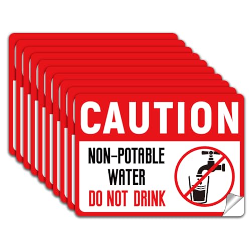 WADORN 10 x Aufkleber Mit Der Aufschrift „Kein Trinkwasser“. PVC Wasserdicht Nicht Trinken Selbstklebende Warnung Aufkleber Zeichen Etiketten Für Business Shop Wand Glas 13x18cm WADORN 10 x Aufkleber Mit Der Aufschrift „Kein Trinkwasser“. PVC Wasserdicht Nicht Trinken Selbstklebende Warnung Aufkleber Zeichen Etiketten Für Business Shop Wand Glas 13x18cm von WADORN