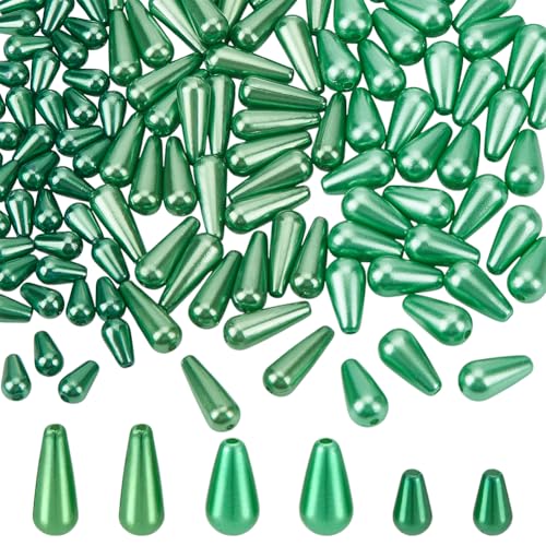 WADORN 120 Stück 3 Größen Grüne Kunststoff Imitationsperlen Tropfenform ABS, Kunststoff Tropfenförmig Kunstperlen Lose Wassertropfen Perlen In Großpackung Für Armbänder Halsketten St. Patrick'S Day WADORN 120 Stück 3 Größen Grüne Kunststoff Imitationsperlen Tropfenform ABS, Kunststoff Tropfenförmig Kunstperlen Lose Wassertropfen Perlen In Großpackung Für Armbänder Halsketten St. Patrick'S Day von WADORN