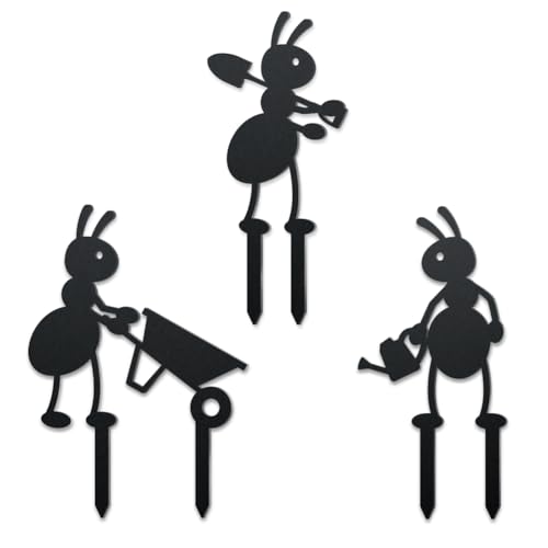 WADORN 3 Stück Dekorative Ameisen Gartenstäbe Aus Metall, Silhouette Funktionierenden Ameise Auf Einem Bauernhof Metallstatuen Für Draußen Tiere Gartenornament Geschenke Hofkunst Dekor Für Rasen WADORN 3 Stück Dekorative Ameisen Gartenstäbe Aus Metall, Silhouette Funktionierenden Ameise Auf Einem Bauernhof Metallstatuen Für Draußen Tiere Gartenornament Geschenke Hofkunst Dekor Für Rasen von WADORN