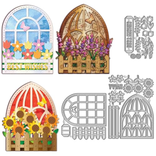 WADORN 3 x Stanzschablone Für Fenster Mit Sonnenblumenmotiv. Präge Stanzformen Set Mit Fensterrahmen Vorlage Gitterfenster Metall Stanzformen Stanzformen Für Die Herstellung von Scrapbooking WADORN 3 x Stanzschablone Für Fenster Mit Sonnenblumenmotiv. Präge Stanzformen Set Mit Fensterrahmen Vorlage Gitterfenster Metall Stanzformen Stanzformen Für Die Herstellung von Scrapbooking von WADORN