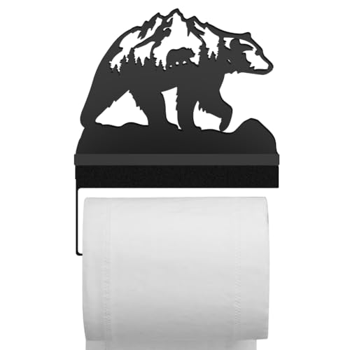 WADORN Bär Toilettenpapierhalter Aus Metall, Mattschwarzer Toilettenpapierhalter Aus Eisen Zur Wandmontage Metall Tiermotiv Toilettenpapier Organizer Ständer Für Badezimmer Küchenschrank WADORN Bär Toilettenpapierhalter Aus Metall, Mattschwarzer Toilettenpapierhalter Aus Eisen Zur Wandmontage Metall Tiermotiv Toilettenpapier Organizer Ständer Für Badezimmer Küchenschrank von WADORN